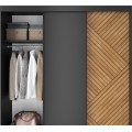 Šatní skříň Marrphy 180 cm dub Caramel/černá