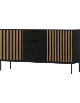 Komoda Meorati 150 cm černá/dub Artisan