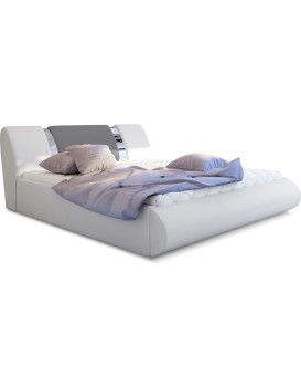 Dvoulůžková postel Flavio 180x200 eko kůže Soft 17 bílá/Soft 29 šedá