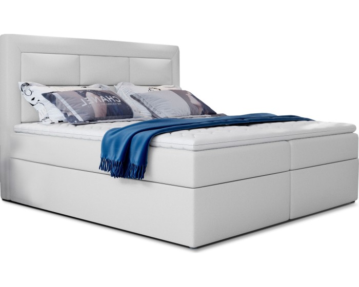Dvoulůžková postel VIVRE 160x200 eko kůže Soft 17 bílá