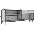 Komoda Dullum 200 cm bílá