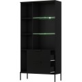 Vitrína Meorati s LED osvětlením 100 cm černá/dub Artisan