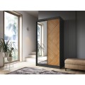 Šatní skříň Marrphy se zrcadlem 120 cm dub Caramel/černá