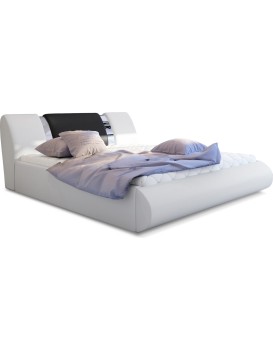Dvoulůžková postel Flavio 140x200 eko kůže Soft 17 bílá/Soft 11 černá