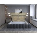 Dvoulůžková postel LAMICA II 180x200 s LED osvětlením Monolith 85 šedá