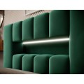 Jednolůžková postel LAMICA 90x200 s LED osvětlením Nube 35 tmavě zelená
