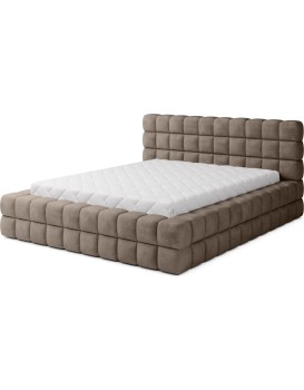 Dvoulůžková postel DIZZLE 160x200 se zvedacím roštem Amore 20 světle hnědá