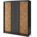 Šatní skříň Marrphy 180 cm dub Caramel/černá