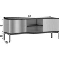 TV stolek Meorati 150 cm černý/dub Artisan