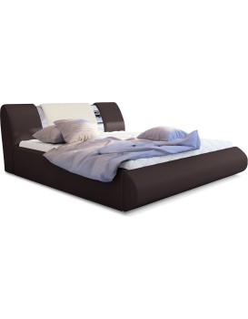 Dvoulůžková postel Flavio 180x200 eko kůže Soft 66 hnědá/Soft 33 béžová