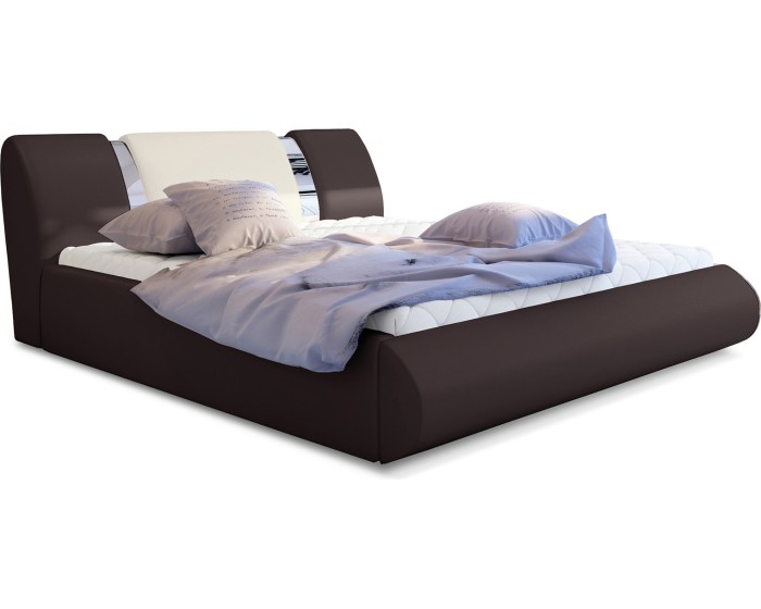 Dvoulůžková postel Flavio 140x200 eko kůže Soft 66 hnědá/Soft 33 béžová