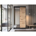 Šatní skříň Esville se zrcadlem 120 cm dub Artisan/černá