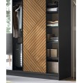 Šatní skříň Marrphy se zrcadlem 180 cm dub Caramel/černá