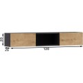 Nástěnná police Lanzzi 120 cm černá/dub Artisan