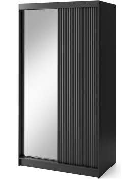 Šatní skříň Prescco se zrcadlem 120 cm černá