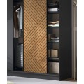 Šatní skříň Marrphy 180 cm dub Caramel/černá