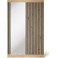 Šatní skříň Emerio se zrcadlem 120 cm dub Artisan