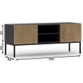 TV stolek Lanzzi 120 cm černý/dub Artisan