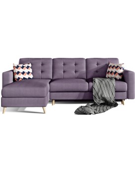 Rohová rozkládací sedací souprava ASGARD L 248 cm Soro 65/Zigzag 60 fialová univerzální