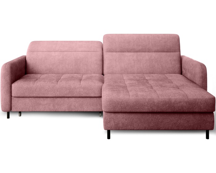 Rohová rozkládací sedací souprava GOMSI 228 cm Touch 24 růžová pravá