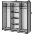 Šatní skříň Emerio se zrcadlem 180 cm dub Artisan