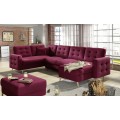 Rohová rozkládací sedací souprava ASGARD U 326 cm Mat Velvet 68 vínová univerzální