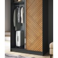 Šatní skříň Marrphy se zrcadlem 120 cm dub Caramel/černá