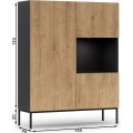 Vitrína Lanzzi 120 cm černá/dub Artisan