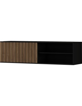Závěsný TV stolek Meorati 150 cm černý/dub Artisan