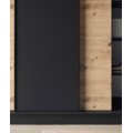 Šatní skříň Esville 180 cm dub Artisan/černá