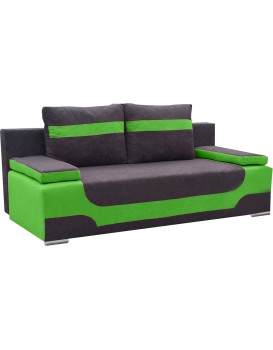 Rozkládací pohovka AREA 200 cm Alova 48/Alova 42 tmavě šedá/zelená