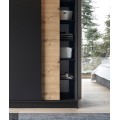 Šatní skříň Esville 180 cm dub Artisan/černá