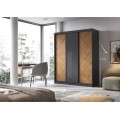 Šatní skříň Marrphy 180 cm dub Caramel/černá