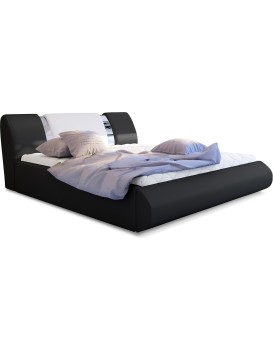 Dvoulůžková postel Flavio 140x200 eko kůže Soft 11 černá/Soft 17 bílá