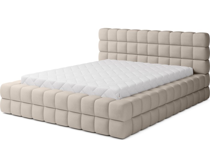 Dvoulůžková postel DIZZLE 160x200 se zvedacím roštem Touch 18 béžová