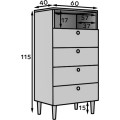 Komoda Dullum 60 cm bílá