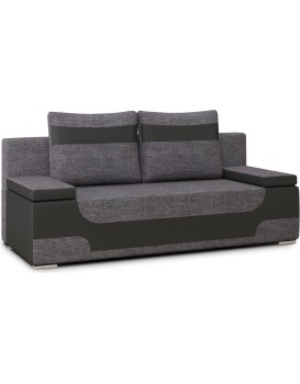 Rozkládací pohovka AREA 200 cm Sawana 05/Soft 11 tmavě šedá/černá