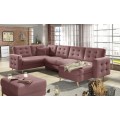 Rohová rozkládací sedací souprava ASGARD U 326 cm Mat Velvet 63 růžová univerzální