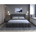 Dvoulůžková postel LAMICA I 160x200 s LED osvětlením Monolith 85 šedá