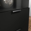 Vitrína Meorati s LED osvětlením 100 cm černá/dub Artisan