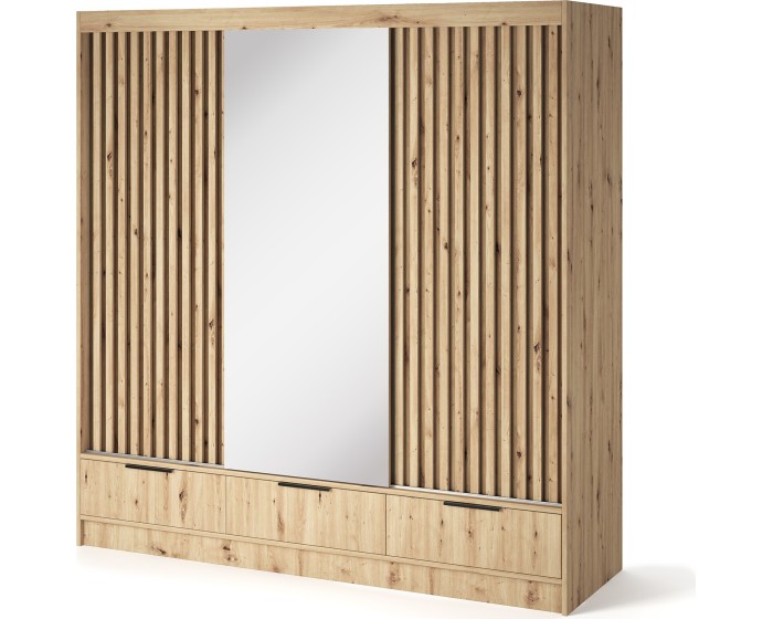 Šatní skříň Voodi se zrcadlem 180 cm dub Artisan