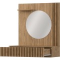 Závěsný toaletní stolek se zrcadlem Entsian 85 cm dub Artisan