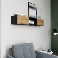 Nástěnná police Lanzzi 120 cm černá/dub Artisan