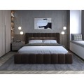 Dvoulůžková postel LAMICA I 160x200 s LED osvětlením Monolith 29 tmavě hnědá