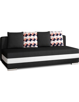 Rozkládací pohovka CALIA 195 cm Sawana 14/Soft 17/Zigzag 60 černá