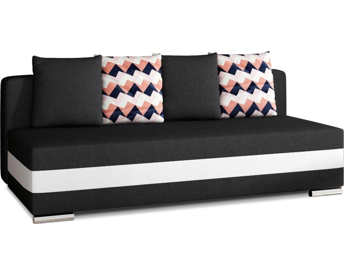 Rozkládací pohovka CALIA 195 cm Sawana 14/Soft 17/Zigzag 60 černá