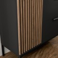 Vitrína Meorati s LED osvětlením 100 cm černá/dub Artisan