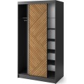 Šatní skříň Marrphy se zrcadlem 120 cm dub Caramel/černá