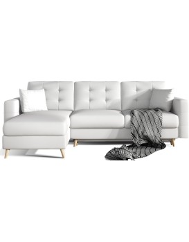 Rohová rozkládací sedací souprava ASGARD L 248 cm Soft 17 bílá univerzální