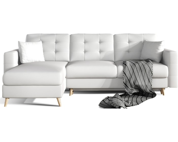 Rohová rozkládací sedací souprava ASGARD L 248 cm Soft 17 bílá univerzální